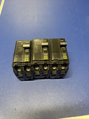 Lot Of 3 Square D 20 AMP DP-4075 Type HACR Circuit Breaker 2-Pole