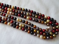 15 1/4" Strand 6.5-7mm Long Freshwater Pearls Potato SD Multi Colors 136 DNG