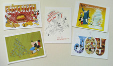 Lot of 5 Disney Mickey Mouse Christmas postcards Lot DS13