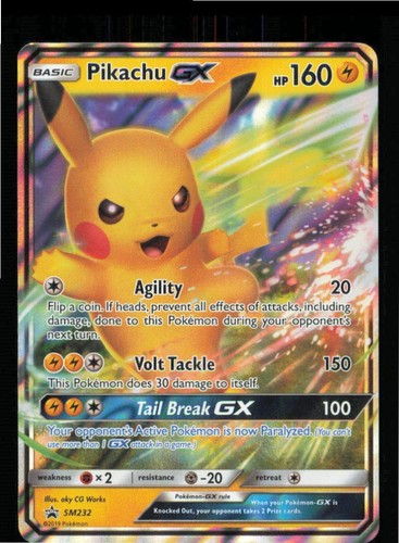 Pikachu GX - SM232 Holo Promo Sun & Moon Promo Pokemon Near Mint