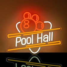 Pool Hall LED Light,Pool Table Neon Light Sign for Wall Art Decor,Game Backdrop