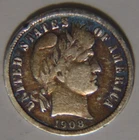 1908 P Barber Dime 10C Cents Coin Silver