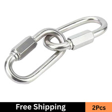 2Pcs M6 Premium Locking Carabiner, D Shape Small Carabiner Quick Link, Chain Qui