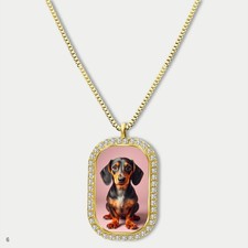 New Cute Dachshund Dog Puppy Fashion Pendant Necklace Chain Image Dog Tag Chain