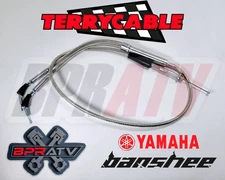 Yamaha Banshee Terry Cable Steel Braided Dual Thumb Throttle Cables PWK 28-39mm