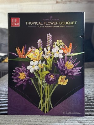 TROPICAL FLOWER BOUQUET Botanical Garden Building Block Set 890pc Flower Lego