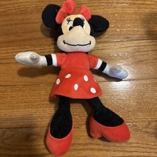 Disney Minnie Mouse Beanbag Plush Red Dress White Polka Dots 12 Inch