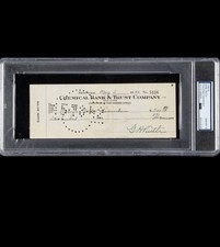 BABE RUTH 1942 AUTOGRAPHED PERSONAL CHECK PSA/DNA 8 NM-MT YANKEES *RARE*