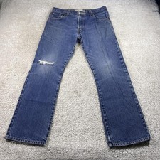 Levis 517 Jeans Men 34x29 Blue Denim Bootcut Distressed Medium Wash Near Vintage