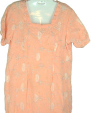 Vtg Kurta Kurti Embroidered Ethnic India Dress Top Coverup M/L Boho Festival