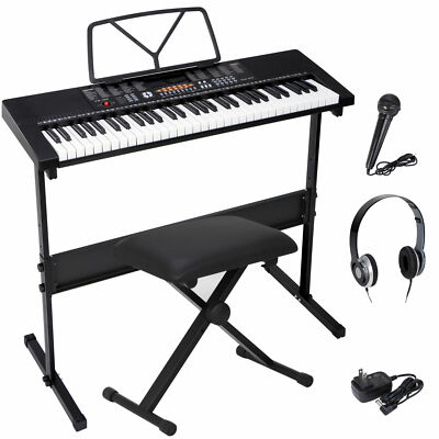 Electronic Keyboard Piano Organ with Microphone Stand Stool