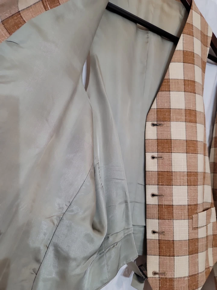 Chaqueta y chaleco de ocio vintage HAMMONTON PARK AÑOS 70 A CUADROS 2 PIEZAS TALLA 32R Foto 3 de 4