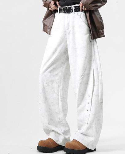 Hot Herren Jugend Nieten Punk Denim locker weites Bein Hose lockere Hose Party - Bild 3 von 13