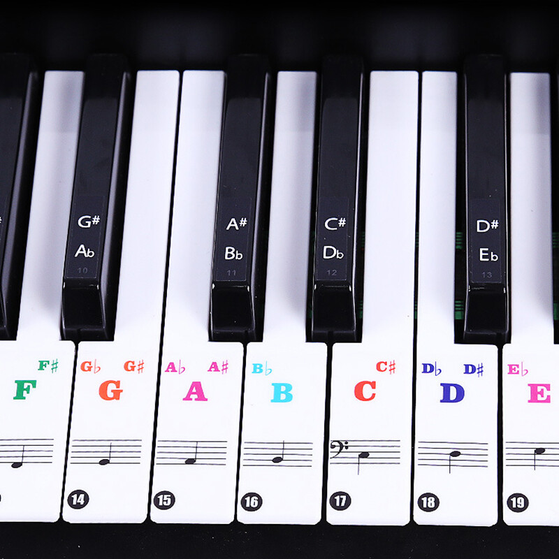 Transparent Notes Piano Stickers For 37/49/88/61/54 Keys Label