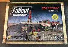 Fallout Wasteland Warfare RED ROCKET scenic set with gaming mat RARE - NEW