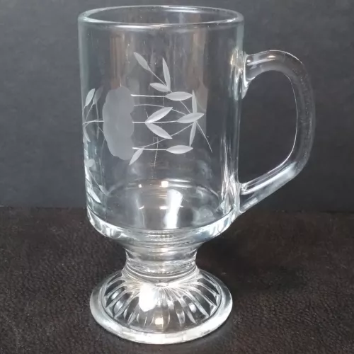 Vintage SINGLE/1 Princess House Heritage Glass Footed Irish Coffee Mug/Cup-+MORE