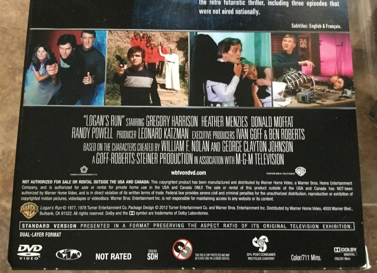 Logan's Run Complete Series DVD Season 1 Near Mint 1970s Sci