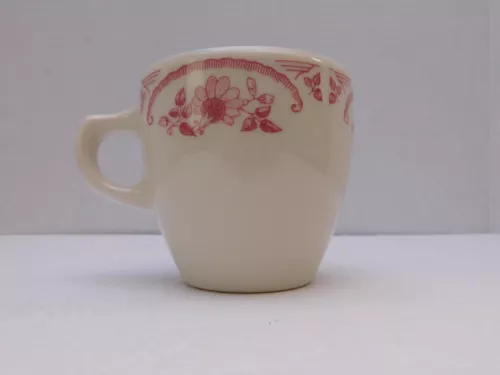 VTG Homer Laughlin  Coffee Mug/Cup Restaurant Ware Pink Flower Design