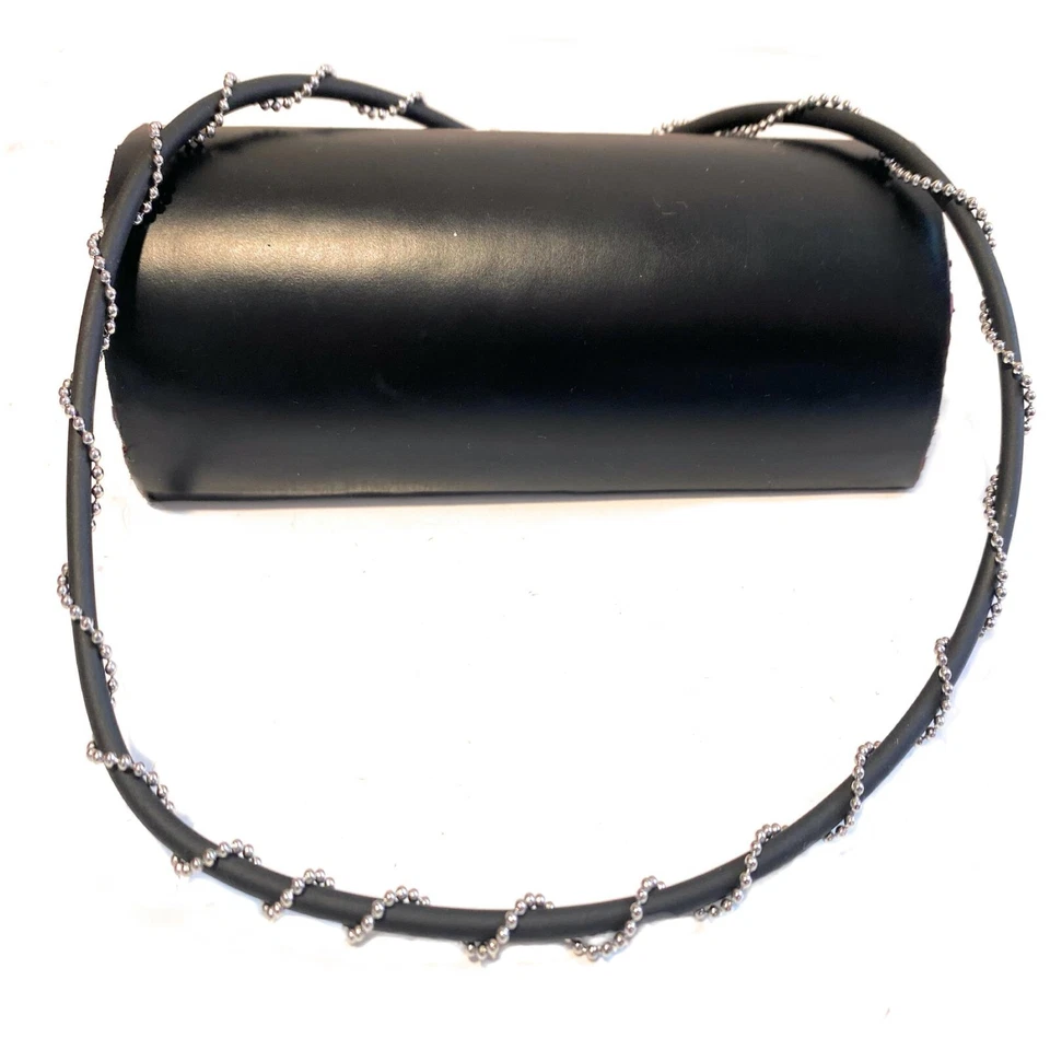 Collana in acciaio inox da uomo catenina catena palline sfere filo spinato 50 cm - Immagine 3 di 4