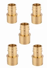 EFIELD 5PCS Pex-A 3/4"x3/4"  Male Sweat Expansion Brass Fitting F1960,Lead Free