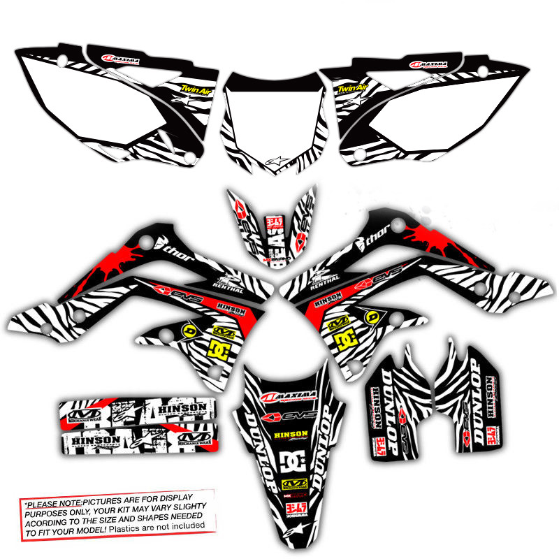 2003 2004 YAMAHA YZ 250F / YZ450F GRAPHICS KIT BEAST MODE: BLACK