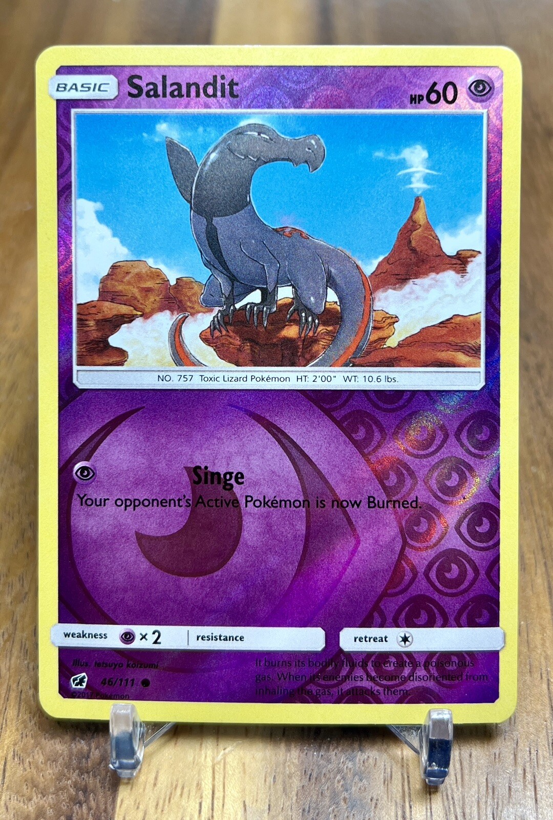 Salandit 46/111 Crimson Invasion Reverse Holo Common Pokemon Card NM
