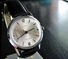 VINTAGE TIMEX 1967 AUTOMATIC MECHANICAL SELF-WIND MEN'S SILVER BLK LEATHER WATCH