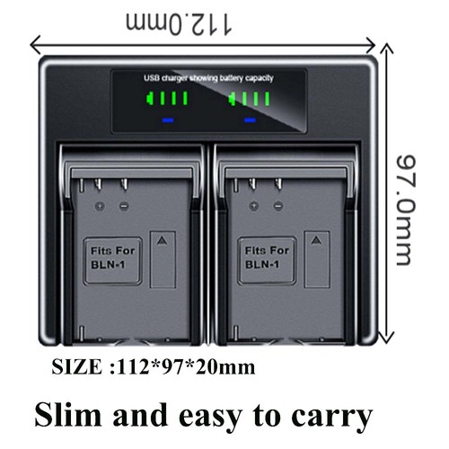 Dual Battery Charger For Olympus BLN-1 BCN-1 OM-D E-M1 M5 Mark II PEN E-P5 -F - Picture 4 of 4