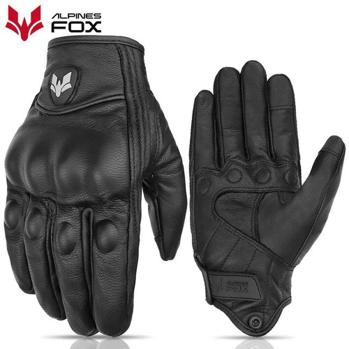 2023 Vintage Leder Motorrad Handschuhe Herren Touchscreen Antirutsch Retro Biker - Bild 7 von 16