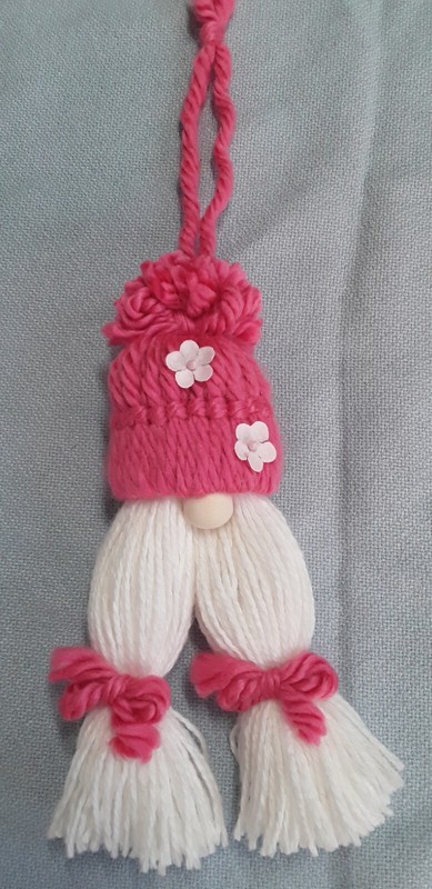New Handmade Yarn Gnome Ornament