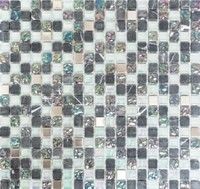Mosaikfliese Transluzent Edelstahl Grau Glasmosaik Crystal Stein Stahl Grau ...