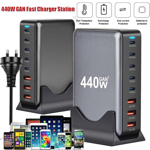 65W-200W GaN Wall Charger QC4 PD3 2 USB-C For iPhone 15 Pro Galaxy S25 Laptop - Picture 60 of 67