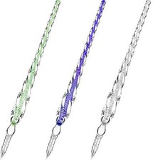 3 Pieces Handmade Glass Dip Pen, High Borosilicate Glass Elegant Crystal Glass