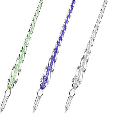 3 Pieces Handmade Glass Dip Pen, High Borosilicate Glass Elegant Crystal Glass
