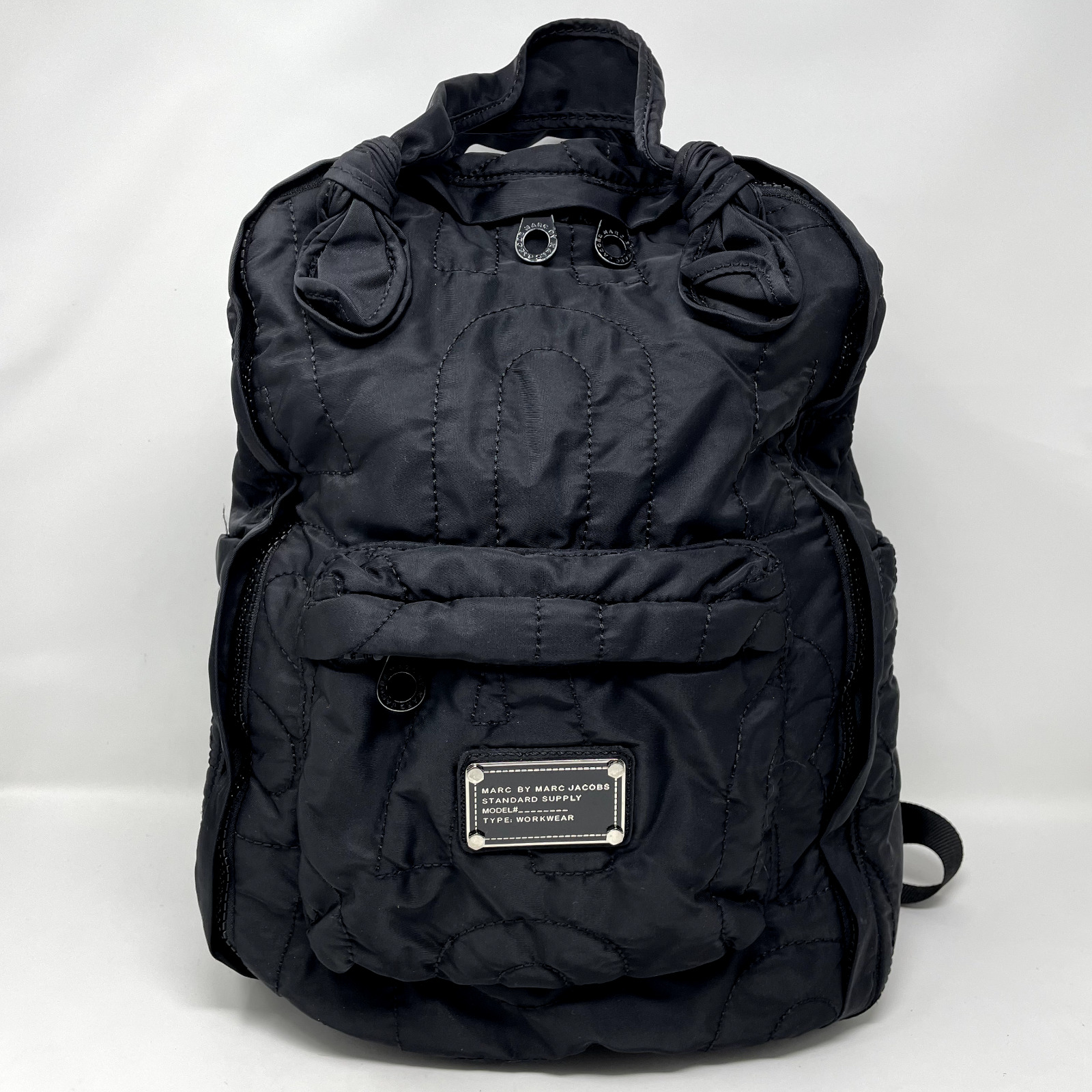 Marc by Marc Jacobs Nylon Quilted School Work Backpack Black Adjust Lightweight