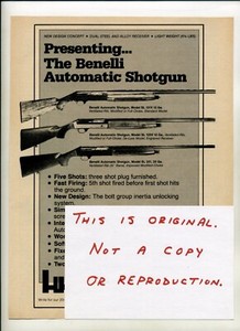 Benelli SL Shotgun Magazine Ad (FREE SHIPPING) 1980s