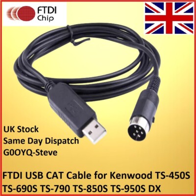 USB CAT Steuerkabel Kenwood TS450S TS690S TS790 TS850S TS950S/DX IF-232C HAM