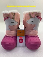 Cat  Jack Winter Snow Boots Toddler Girls Sz 5 Unicorn Lennox Waterproof Pink