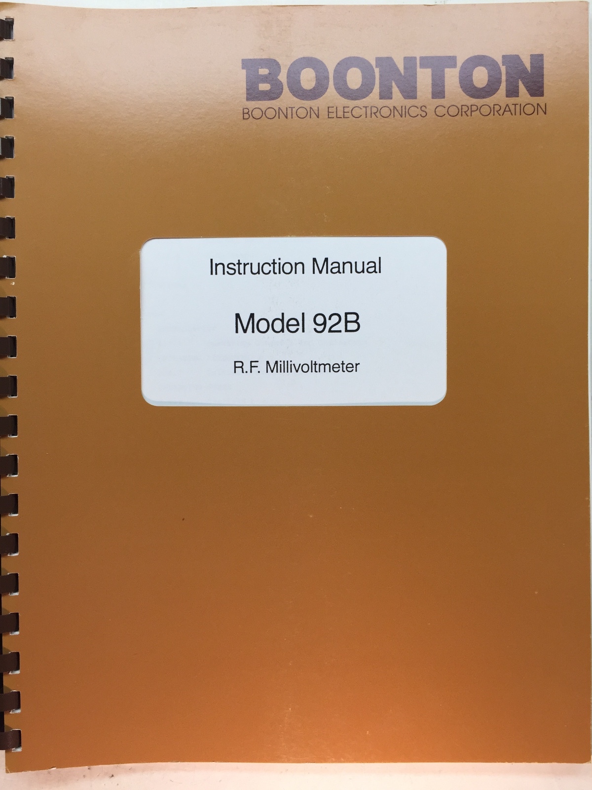 Boonton 92B RF Millivoltmeter Instruction Manual (01/83) | eBay