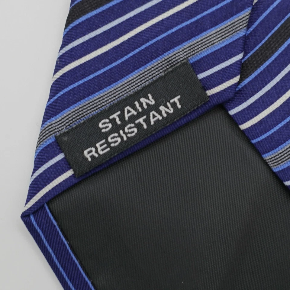 Corbata de seda Dockers azul a rayas para niños resistente a las manchas - Imagen 3 de 4