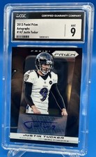 2013 Panini Prizm #147 JUSTIN TUCKER RC Rookie Auto Baltimore Ravens