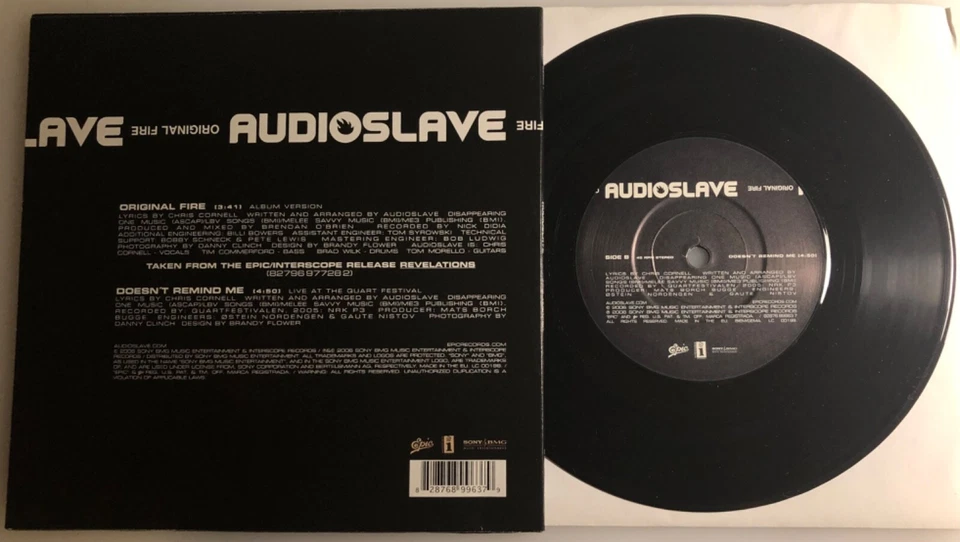 Chris Cornell & Rage Against The Machine - Audioslave / Original Fire 45 w PS /M - Image 2 of 4