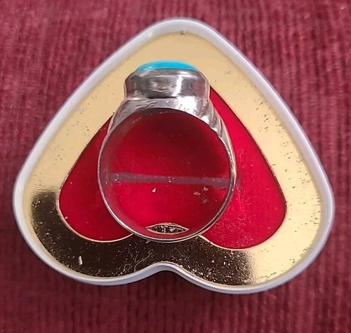 MEN'S TURQOUSE IRANI GENUINE GEMS SILVER RING OVEL, SIZE US 9 UK R 1/2 EU59 - Picture 5 of 6