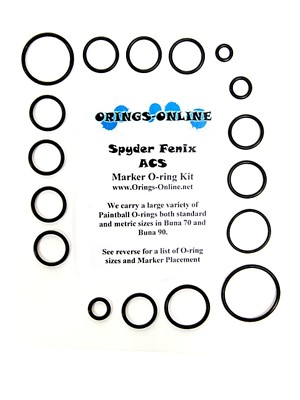 Spyder Fenix ACS Paintball Marker O-ring Oring Kit x 4 rebuilds / kits