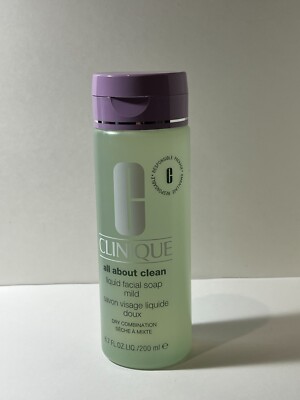 Clinique Liquid Facial Soap Mild 6.7oz/200ml Dry Combination Skin New