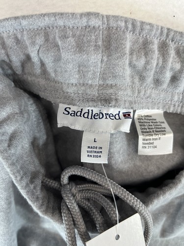 Saddlebred Men's L Sweat Pants Light Grey Ultra Soft Fleece - Picture 4 of 8