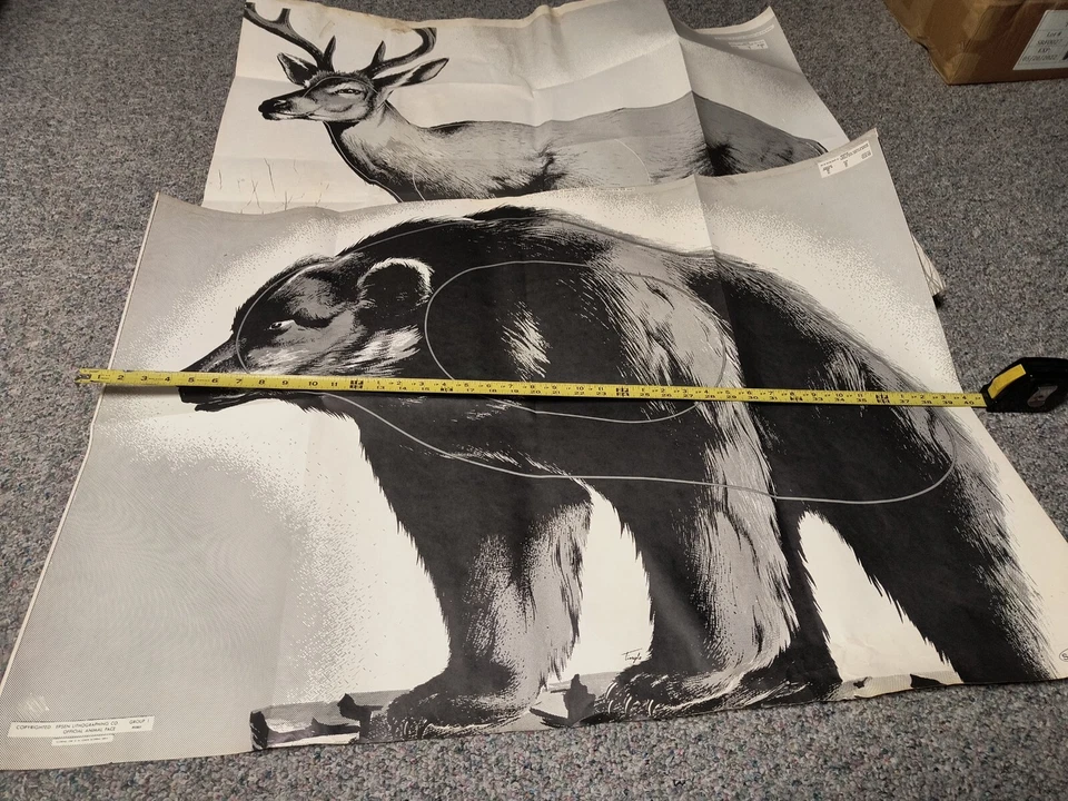 2 VTG Saunders Target Bear & Deer, Archery Target 40" X 28" Shipped Folded. - Image 2 of 4