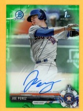 JOE PEREZ 2017 Bowman Chrome Green Refractor Autograph Rookie AUTO SER # /99