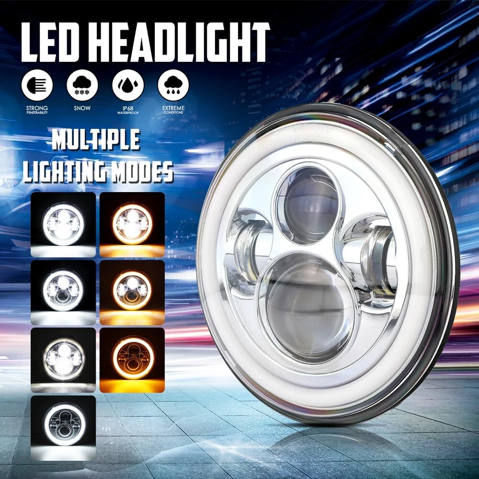 Combo de faros LED + luces de paso de 4,5" para Yamaha Royal Star Venture XVZ1300 Foto 3 de 4