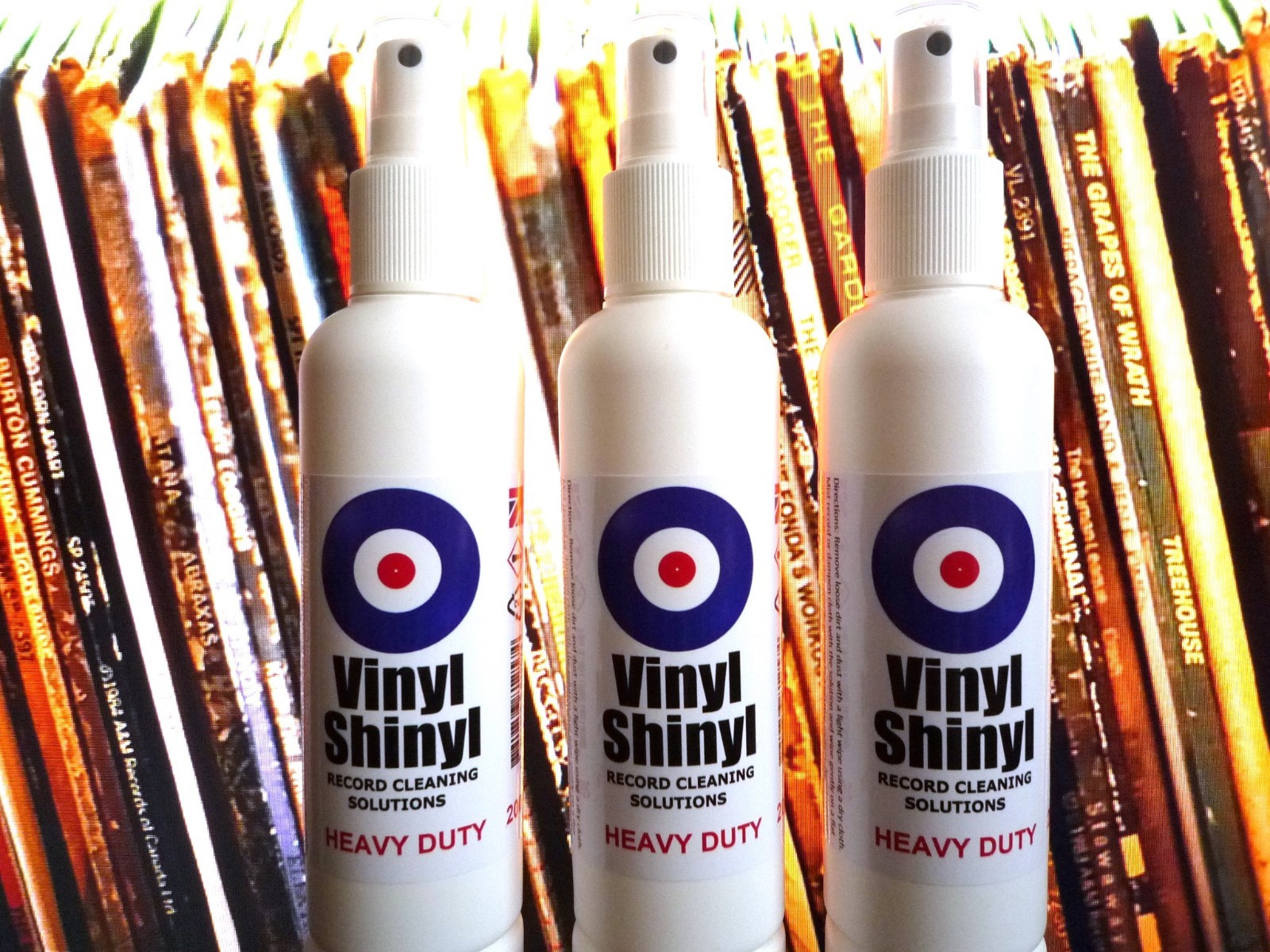 Vinyl Shinyl Heavy Duty Record Cleaner - 3 x 200ml with free Microfibre Cloths